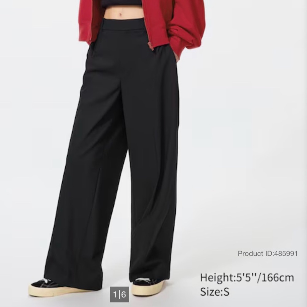 Uniqlo Smart Wide Pants. Black, size S.